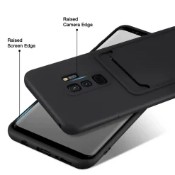 Samsung Galaxy S9 Plus - Silikonhülle mit Kartenfach & Kameraschutz