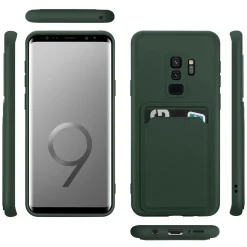 Samsung Galaxy S9 Plus - Silikonhülle mit Kartenfach & Kameraschutz