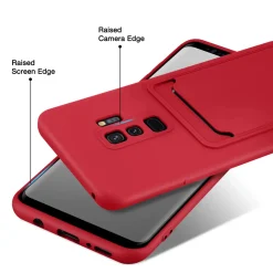 Samsung Galaxy S9 Plus - Silikonhülle mit Kartenfach & Kameraschutz