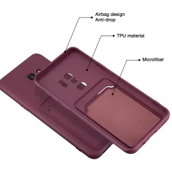 Samsung Galaxy S9 Plus - Silikonhülle mit Kartenfach & Kameraschutz