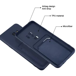 Samsung Galaxy S9 Plus - Silikonhülle mit Kartenfach & Kameraschutz