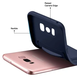 Samsung Galaxy S8 Plus - Silikonhülle mit Kartenfach & Kameraschutz