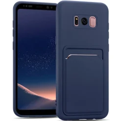 Samsung Galaxy S8 Plus - Silikonhülle mit Kartenfach & Kameraschutz