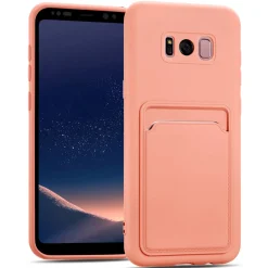 Samsung Galaxy S8 Plus - Silikonhülle mit Kartenfach & Kameraschutz