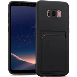 Samsung Galaxy S8 Plus - Silikonhülle mit Kartenfach & Kameraschutz