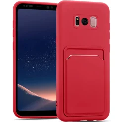 Samsung Galaxy S8 Plus - Silikonhülle mit Kartenfach & Kameraschutz
