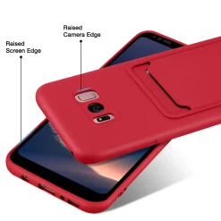 Samsung Galaxy S8 Plus - Silikonhülle mit Kartenfach & Kameraschutz