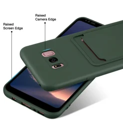 Samsung Galaxy S8 Plus - Silikonhülle mit Kartenfach & Kameraschutz