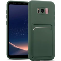Samsung Galaxy S8 Plus - Silikonhülle mit Kartenfach & Kameraschutz
