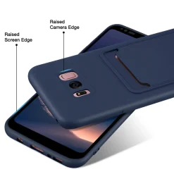 Samsung Galaxy S8 Plus - Silikonhülle mit Kartenfach & Kameraschutz