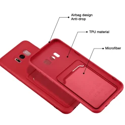 Samsung Galaxy S8 Plus - Silikonhülle mit Kartenfach & Kameraschutz