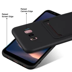 Samsung Galaxy S8 Plus - Silikonhülle mit Kartenfach & Kameraschutz