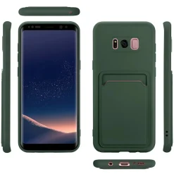 Samsung Galaxy S8 Plus - Silikonhülle mit Kartenfach & Kameraschutz