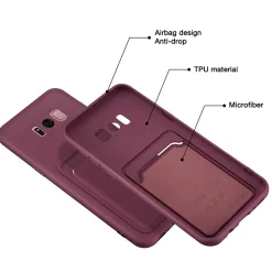 Samsung Galaxy S8 Plus - Silikonhülle mit Kartenfach & Kameraschutz