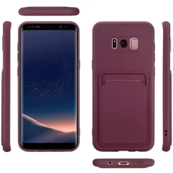 Samsung Galaxy S8 Plus - Silikonhülle mit Kartenfach & Kameraschutz