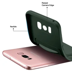 Samsung Galaxy S8 Plus - Silikonhülle mit Kartenfach & Kameraschutz