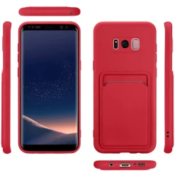 Samsung Galaxy S8 Plus - Silikonhülle mit Kartenfach & Kameraschutz