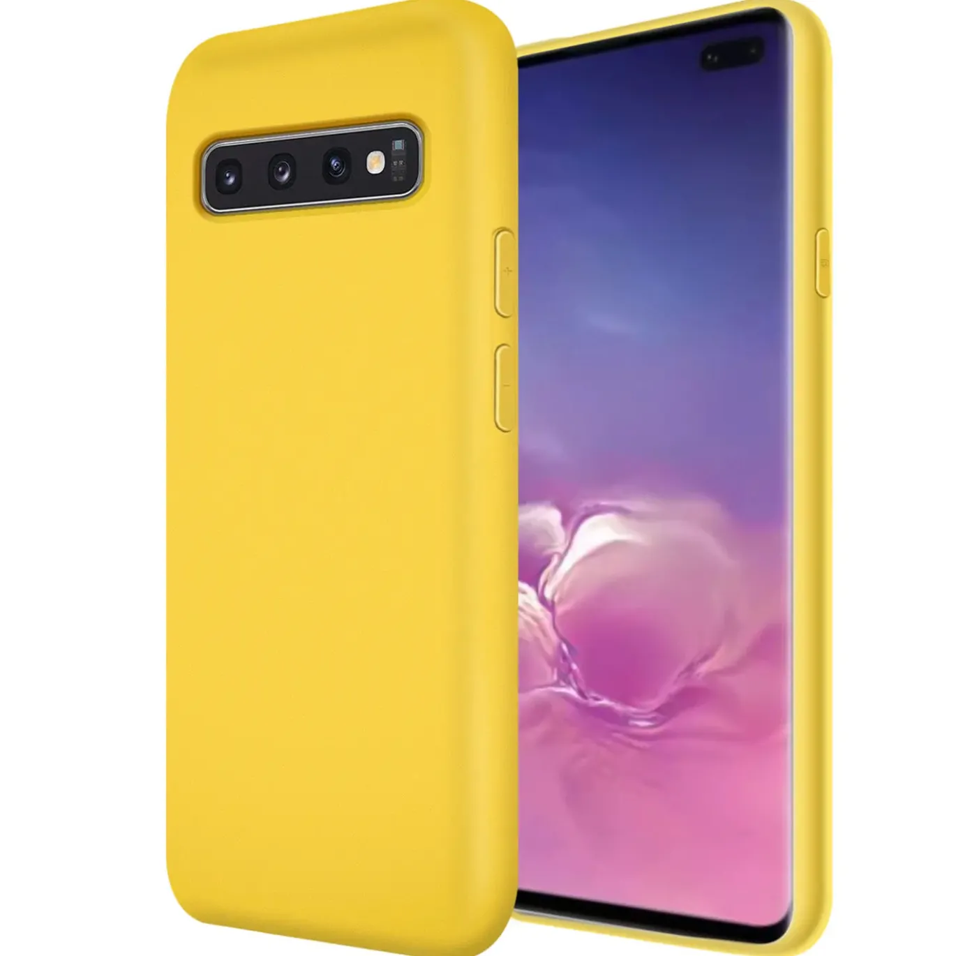 Samsung Galaxy S10 Plus - Silikon Case mit Mikrofaser-Innenseite