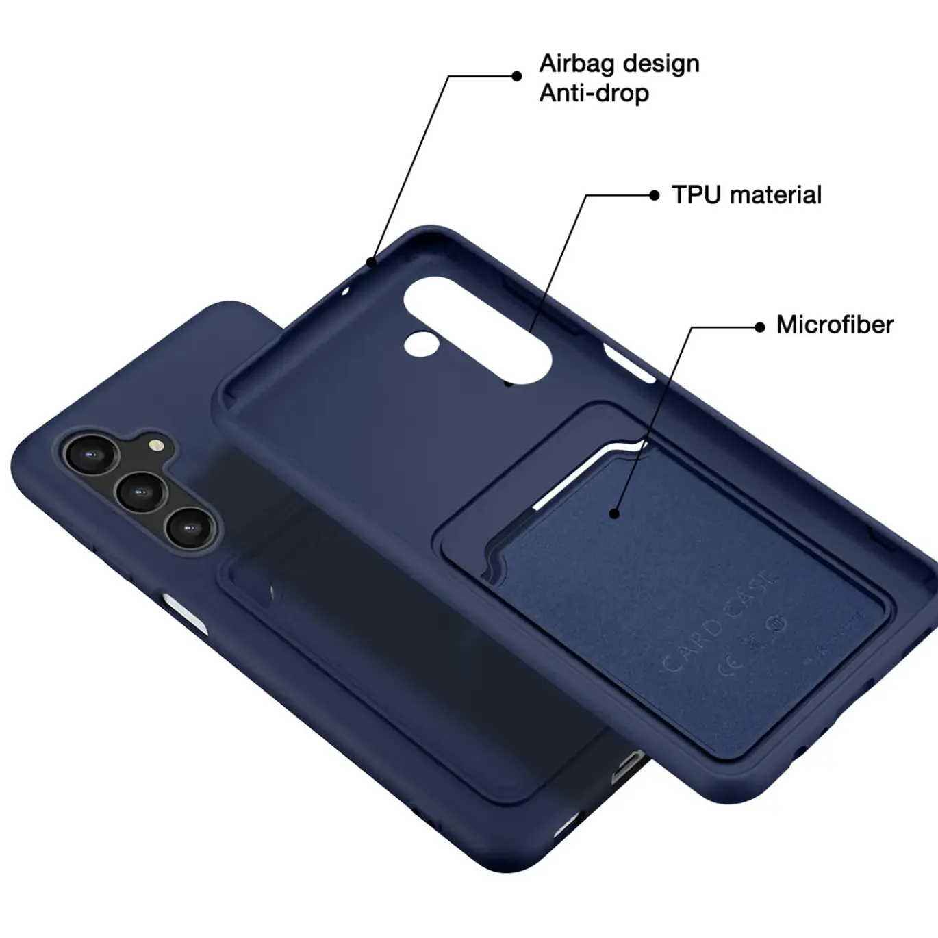 Samsung Galaxy S24 Plus - Silikonhülle mit Kartenfach & Kameraschutz