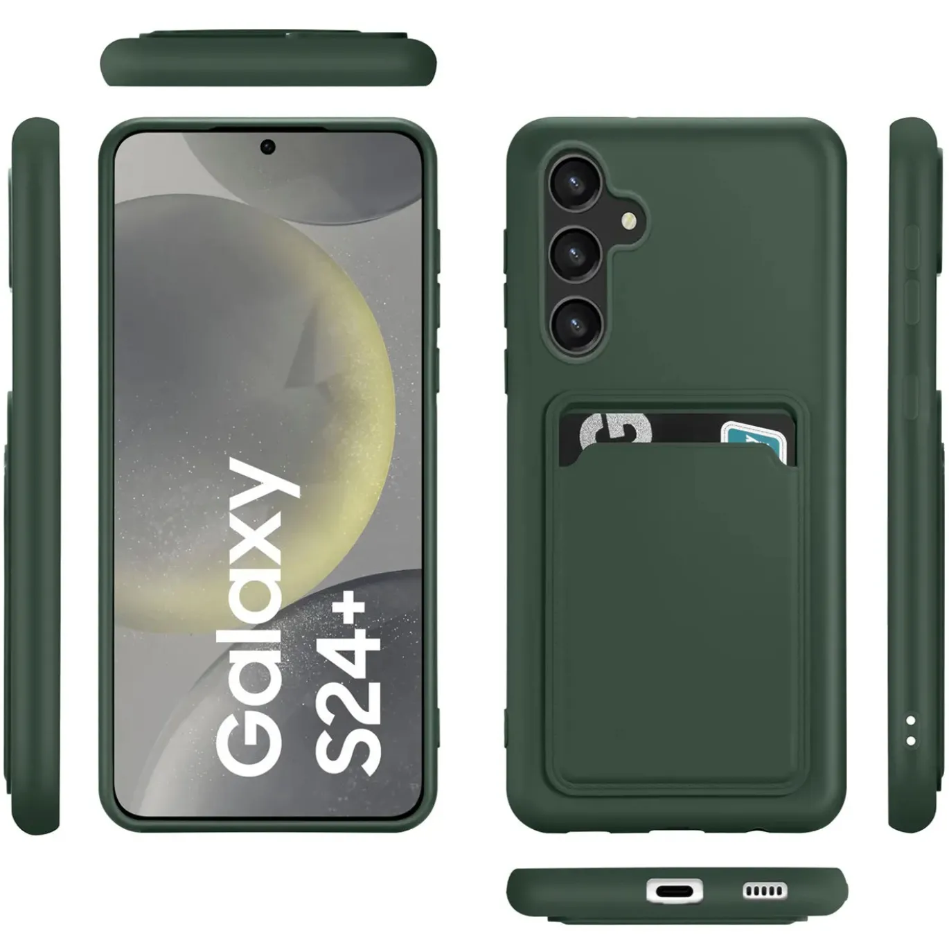 Samsung Galaxy S24 Plus - Silikonhülle mit Kartenfach & Kameraschutz