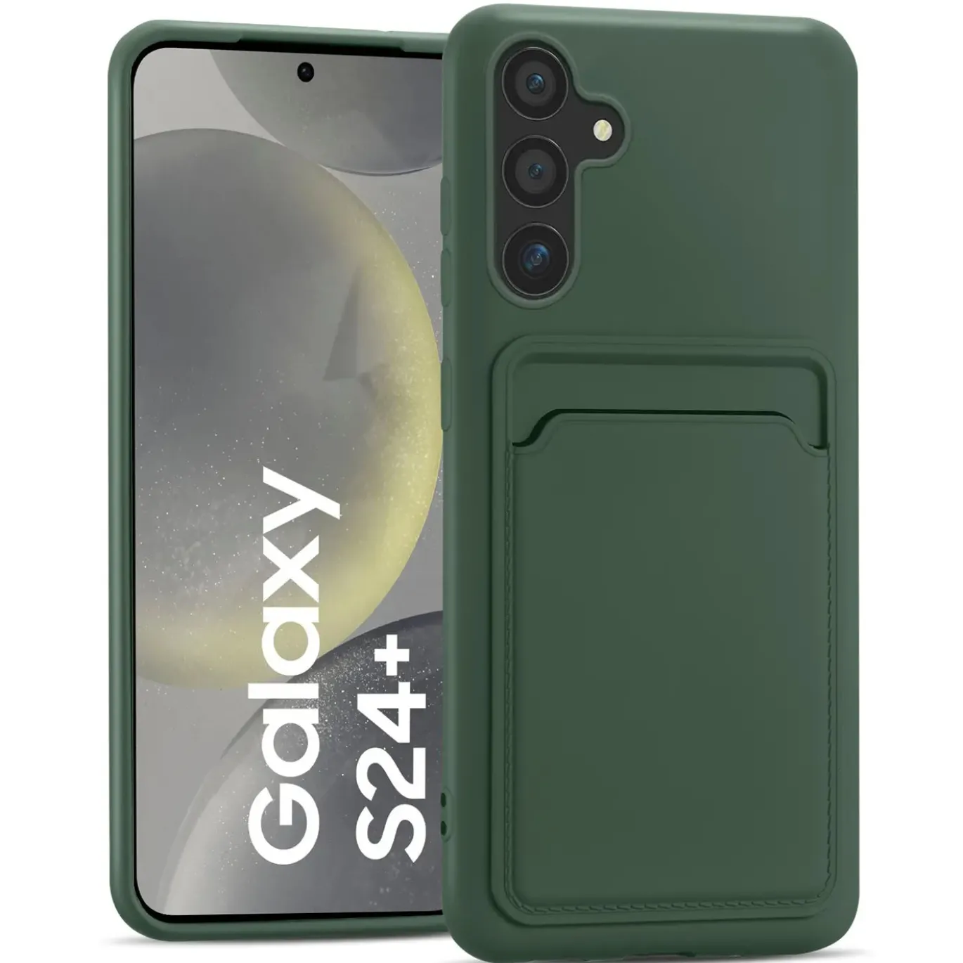 Samsung Galaxy S24 Plus - Silikonhülle mit Kartenfach & Kameraschutz