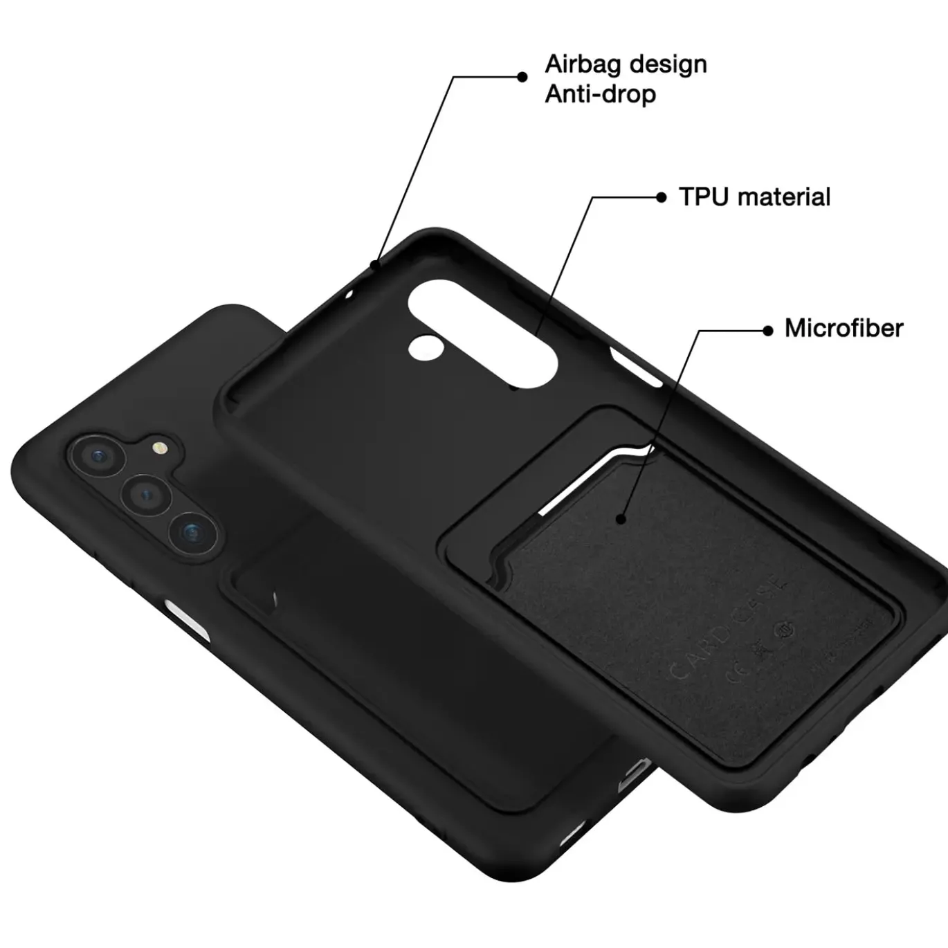Samsung Galaxy S24 Plus - Silikonhülle mit Kartenfach & Kameraschutz