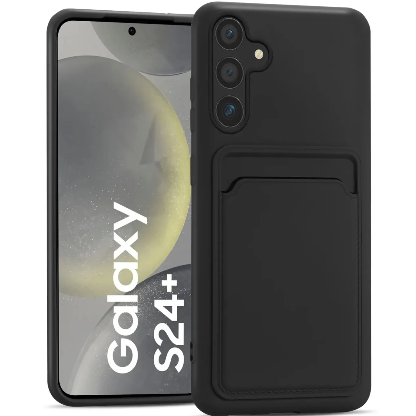 Samsung Galaxy S24 Plus - Silikonhülle mit Kartenfach & Kameraschutz