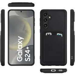 Samsung Galaxy S24 Plus - Silikonhülle mit Kartenfach & Kameraschutz