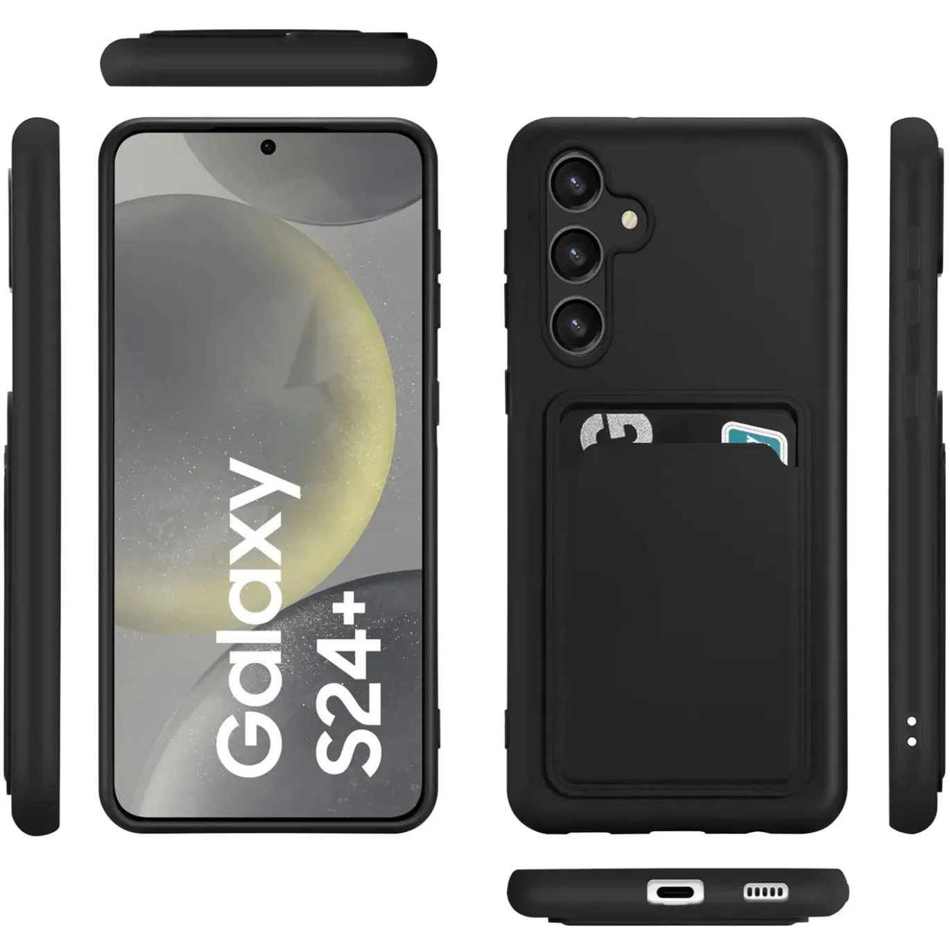 Samsung Galaxy S24 Plus - Silikonhülle mit Kartenfach & Kameraschutz