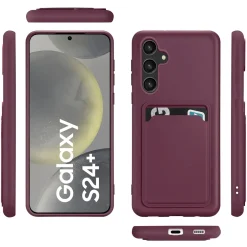 Samsung Galaxy S24 Plus - Silikonhülle mit Kartenfach & Kameraschutz
