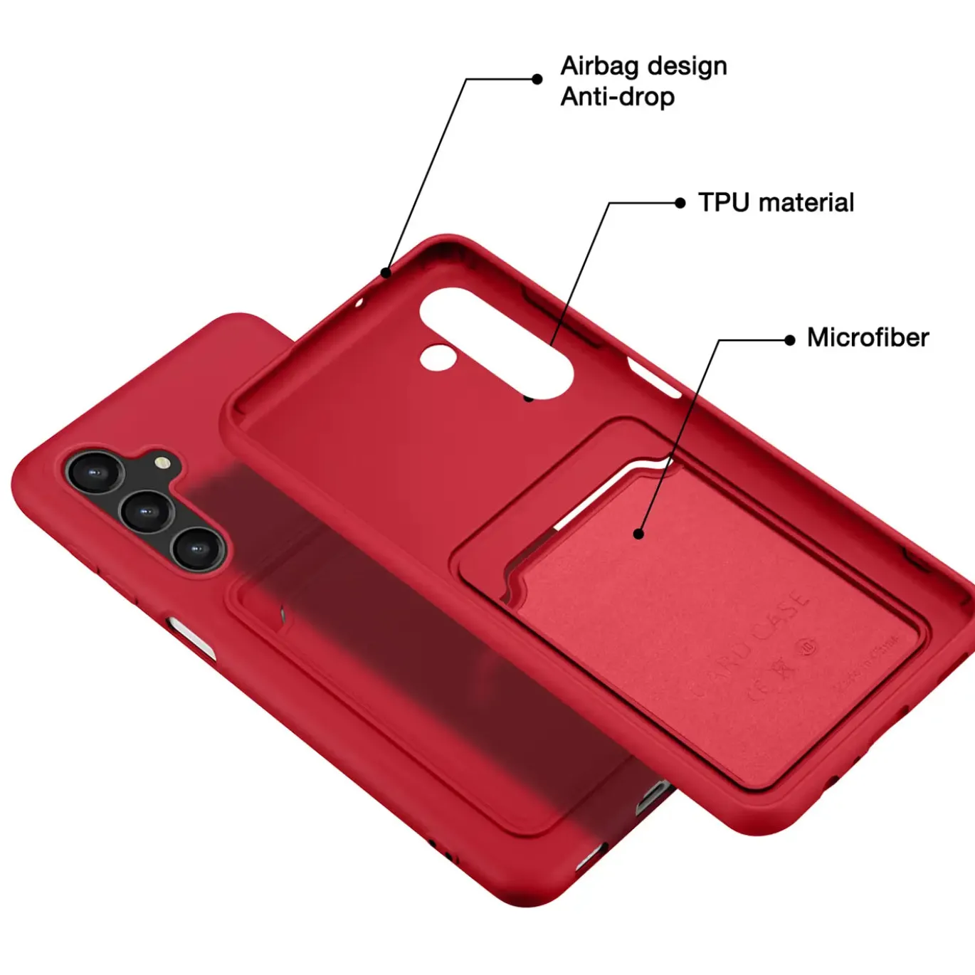 Samsung Galaxy S24 Plus - Silikonhülle mit Kartenfach & Kameraschutz