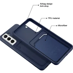 Samsung Galaxy S23 Plus - Silikonhülle mit Kartenfach & Kameraschutz