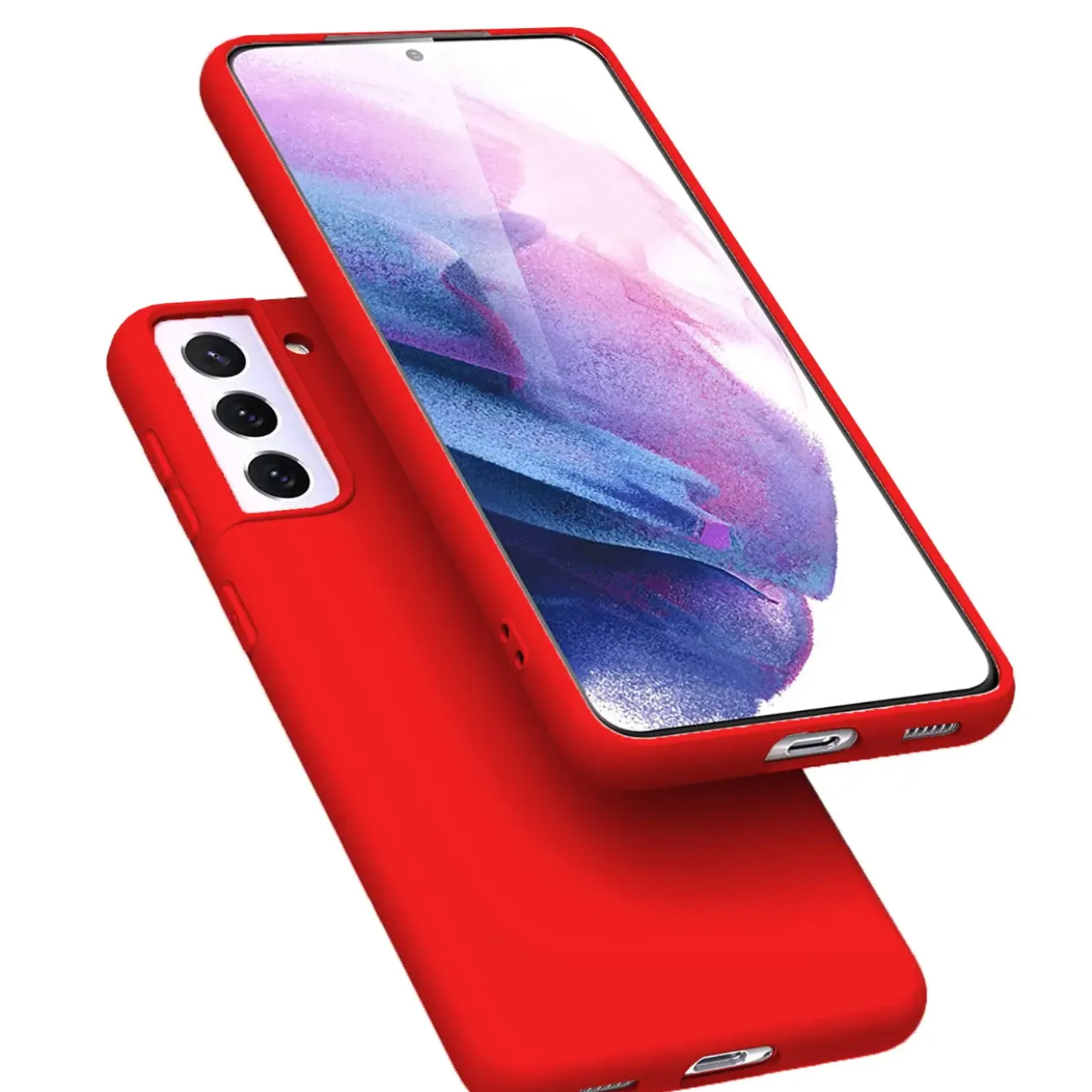 Samsung Galaxy S21 Plus - Silikon Case mit Mikrofaser-Innenseite
