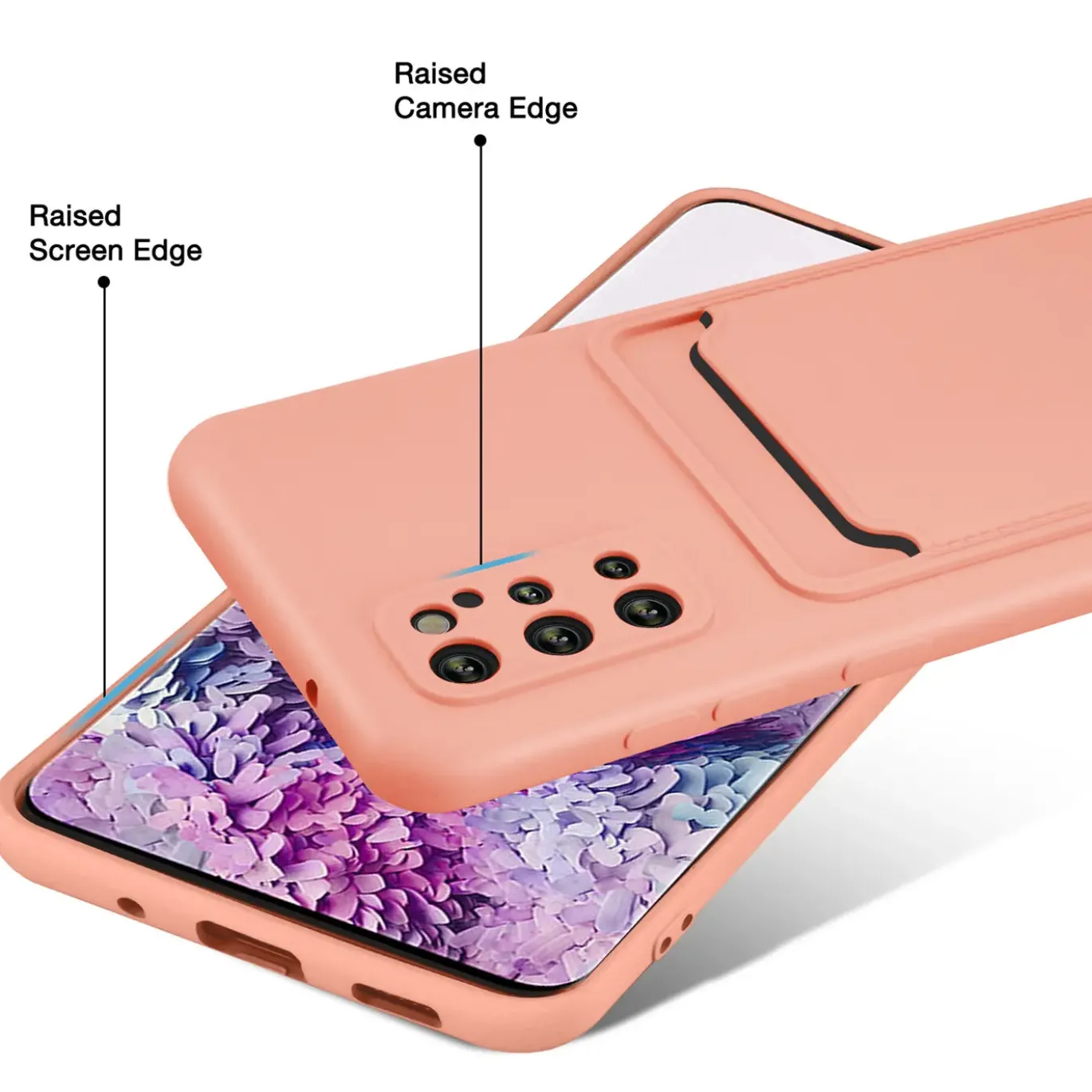 Samsung Galaxy S20 Plus - Silikonhülle mit Kartenfach & Kameraschutz