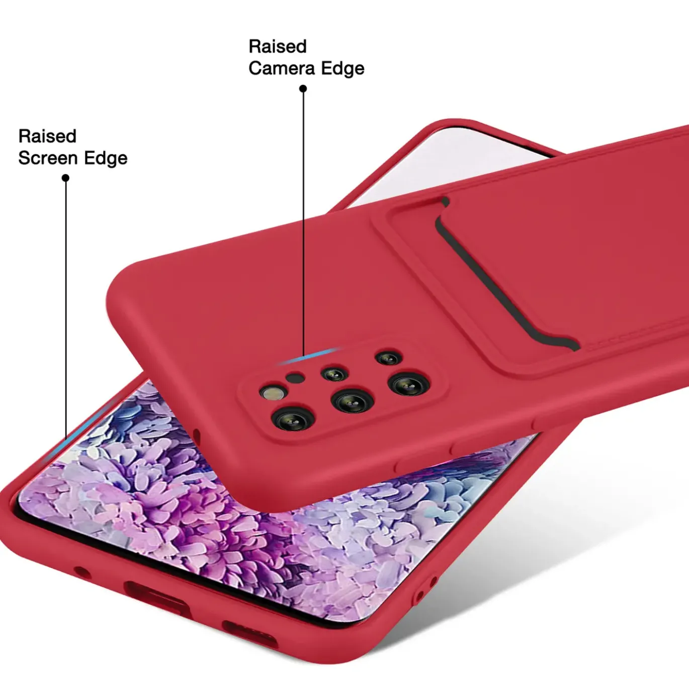 Samsung Galaxy S20 Plus - Silikonhülle mit Kartenfach & Kameraschutz