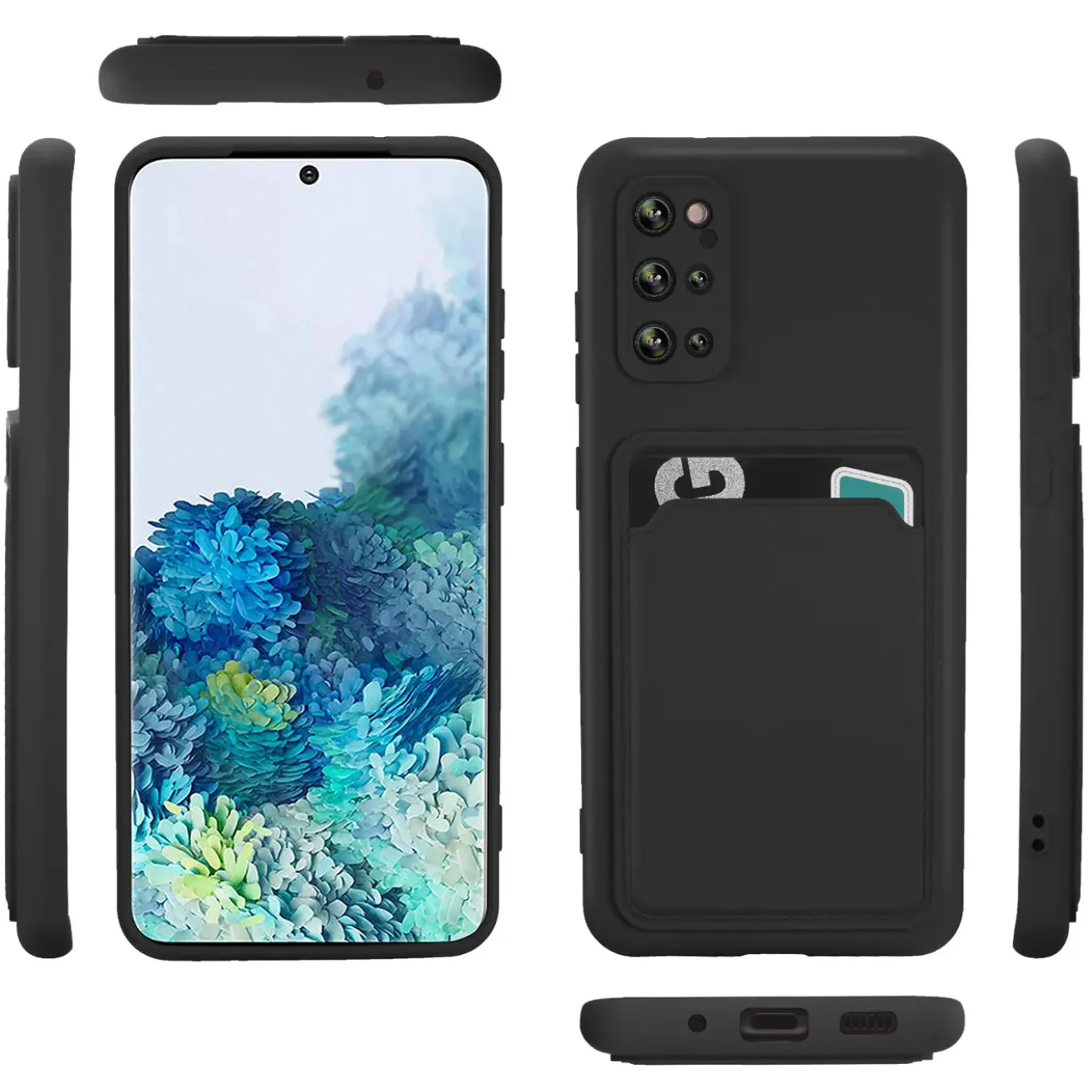 Samsung Galaxy S20 Plus - Silikonhülle mit Kartenfach & Kameraschutz