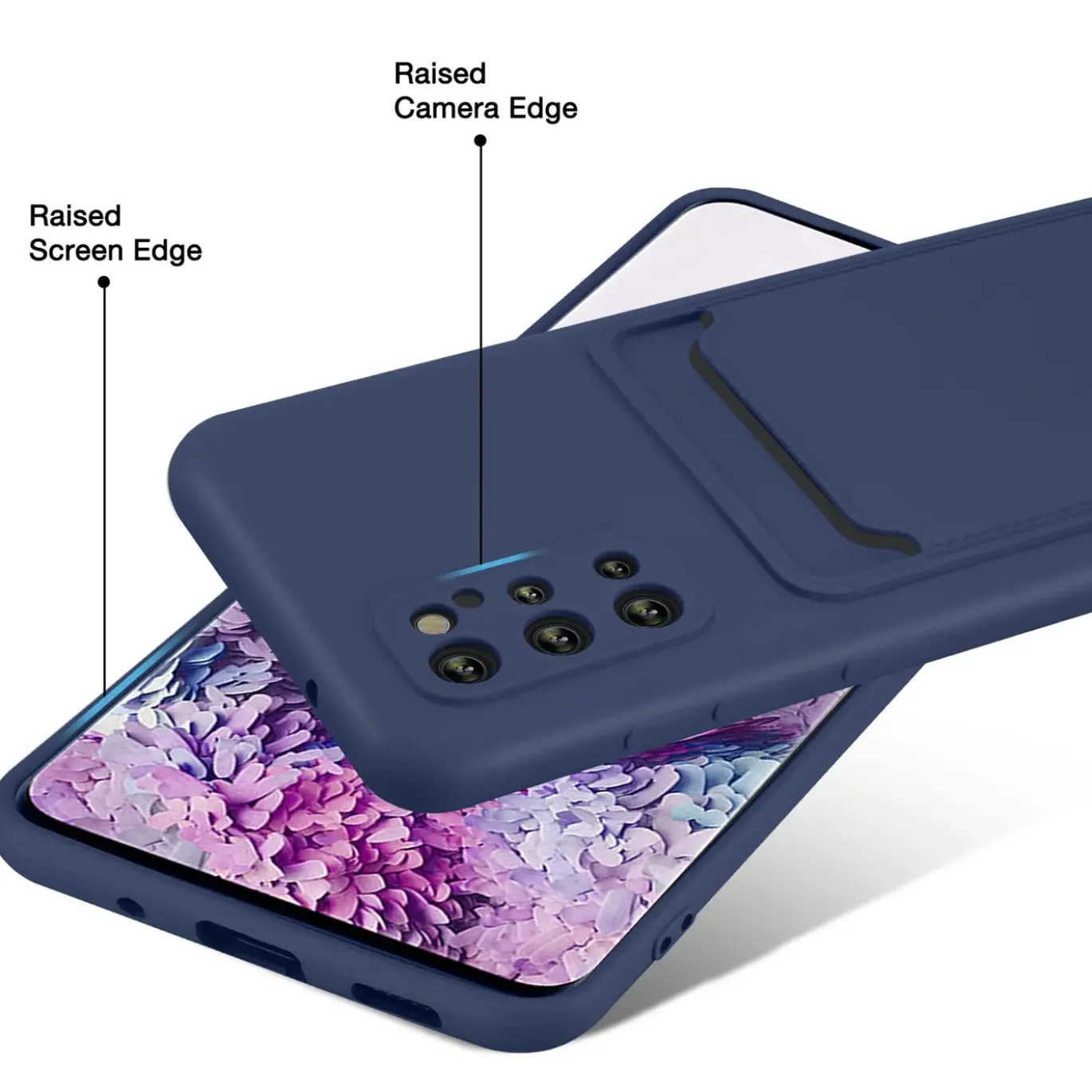 Samsung Galaxy S20 Plus - Silikonhülle mit Kartenfach & Kameraschutz