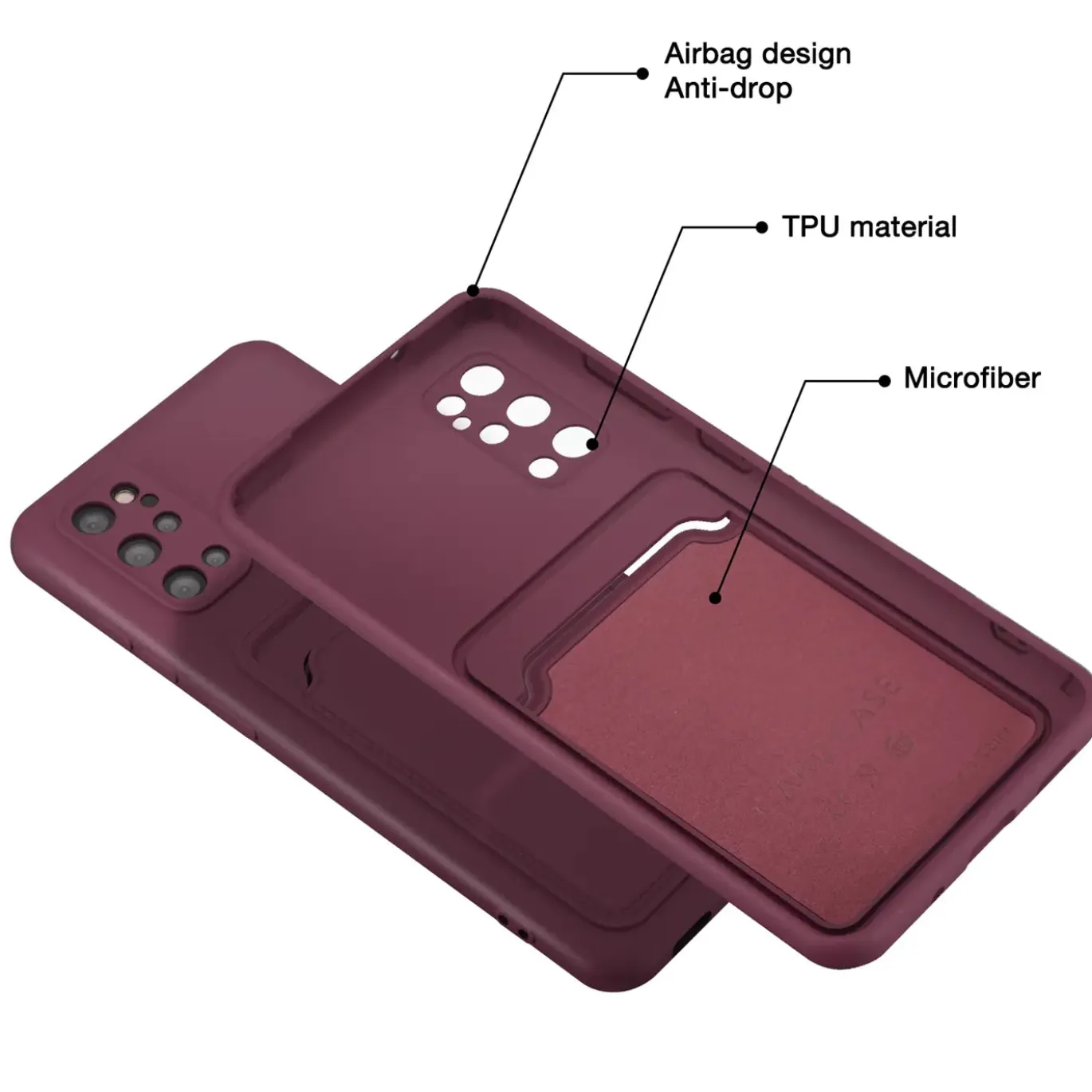 Samsung Galaxy S20 Plus - Silikonhülle mit Kartenfach & Kameraschutz