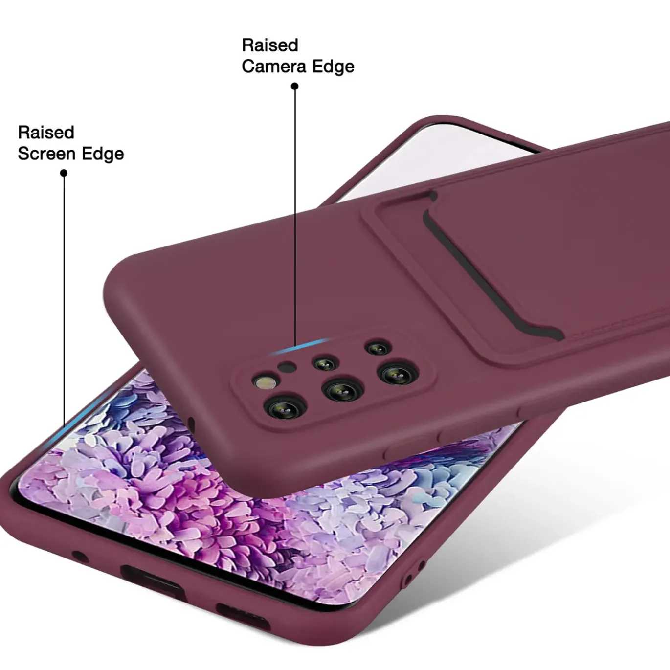 Samsung Galaxy S20 Plus - Silikonhülle mit Kartenfach & Kameraschutz