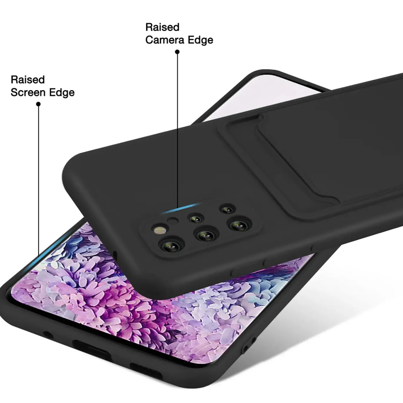 Samsung Galaxy S20 Plus - Silikonhülle mit Kartenfach & Kameraschutz