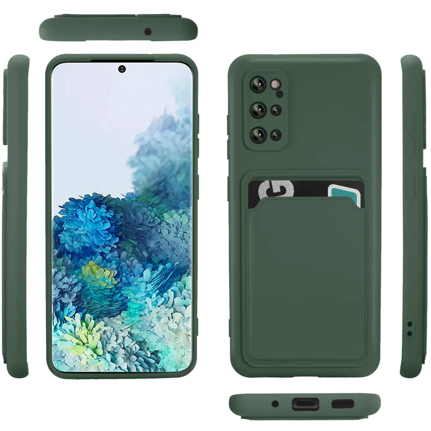 Samsung Galaxy S20 Plus - Silikonhülle mit Kartenfach & Kameraschutz