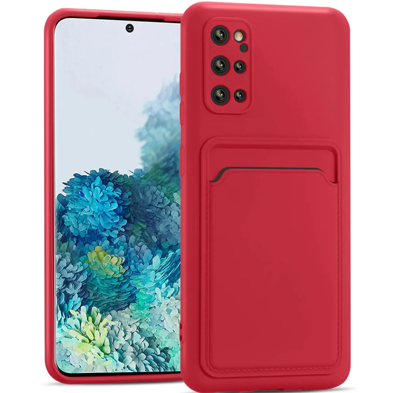Samsung Galaxy S20 Plus - Silikonhülle mit Kartenfach & Kameraschutz