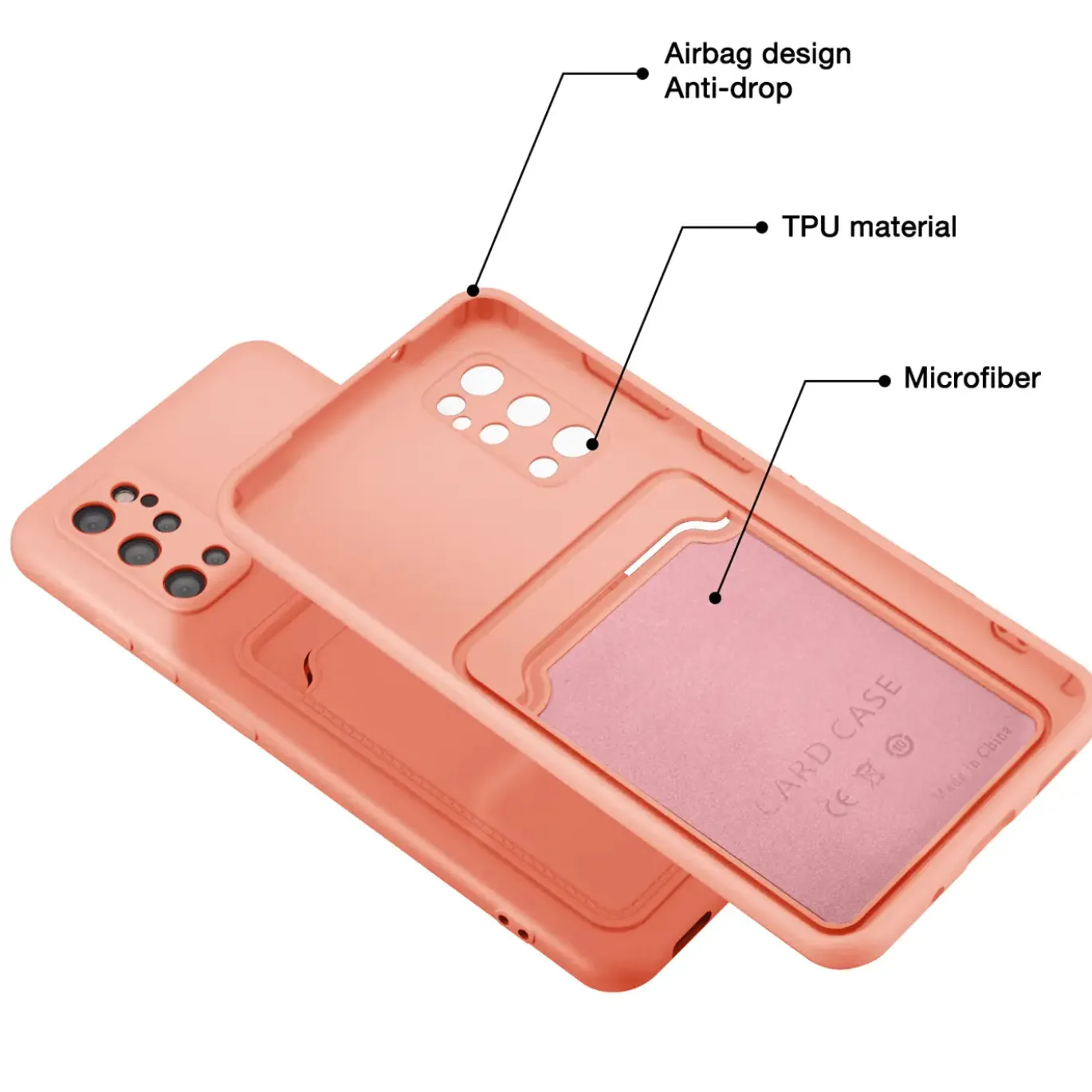 Samsung Galaxy S20 Plus - Silikonhülle mit Kartenfach & Kameraschutz