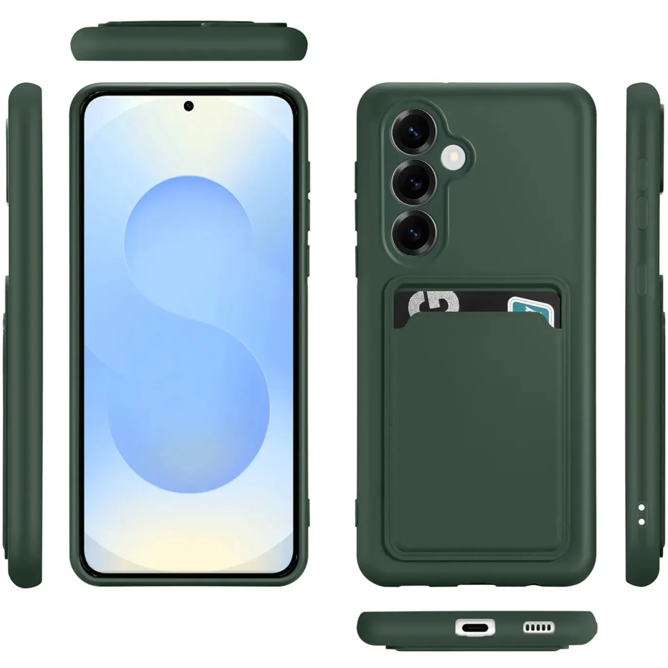 Samsung Galaxy S25 Plus - Silikonhülle mit Kartenfach & Kameraschutz