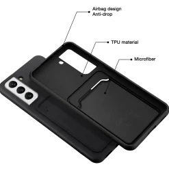 Samsung Galaxy S22 Plus - Silikonhülle mit Kartenfach & Kameraschutz