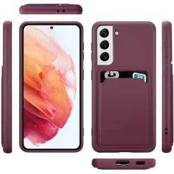 Samsung Galaxy S22 Plus - Silikonhülle mit Kartenfach & Kameraschutz