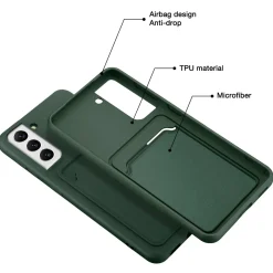 Samsung Galaxy S22 Plus - Silikonhülle mit Kartenfach & Kameraschutz