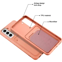 Samsung Galaxy S22 Plus - Silikonhülle mit Kartenfach & Kameraschutz