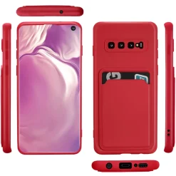 Samsung Galaxy S10 Plus - Silikonhülle mit Kartenfach & Kameraschutz