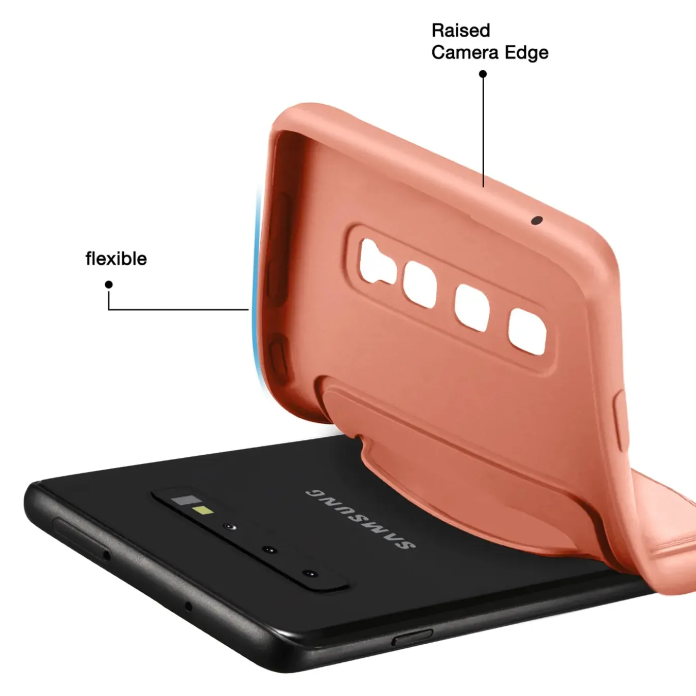 Samsung Galaxy S10 Plus - Silikonhülle mit Kartenfach & Kameraschutz